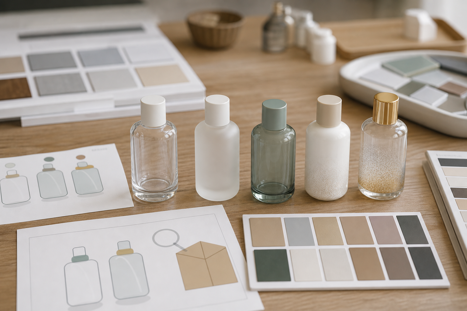 Sample and logo preparation for cosmetic container finishing inquiry