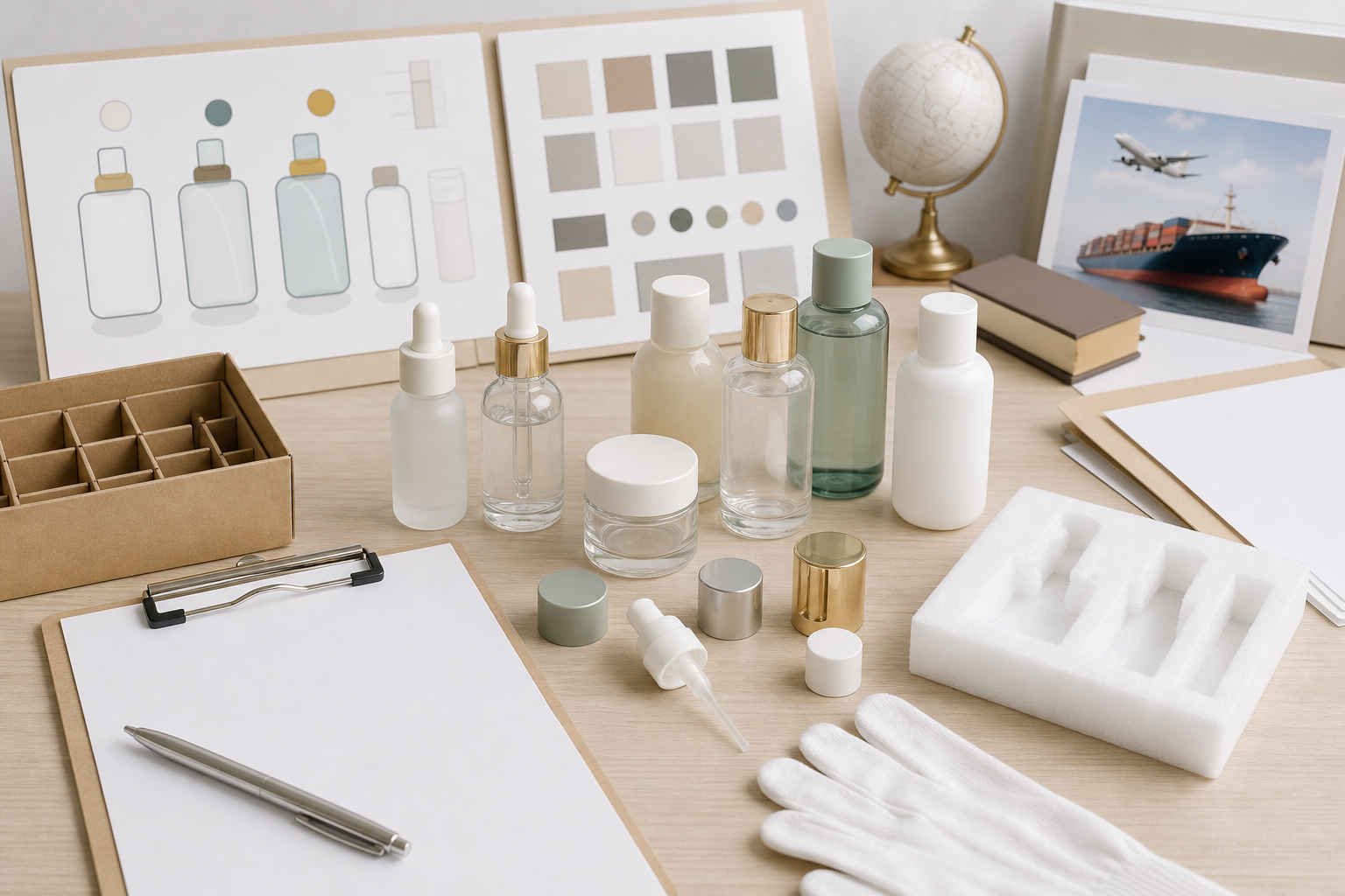 K-beauty glass packaging QC와 수출 포장 문의 준비